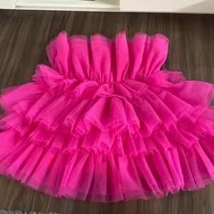 Hot Pink Ruffled Dress